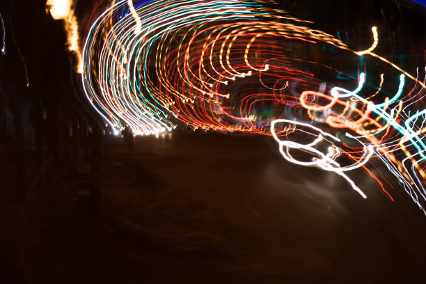 istock City lights diffused in long exposer and camera movement 684539816