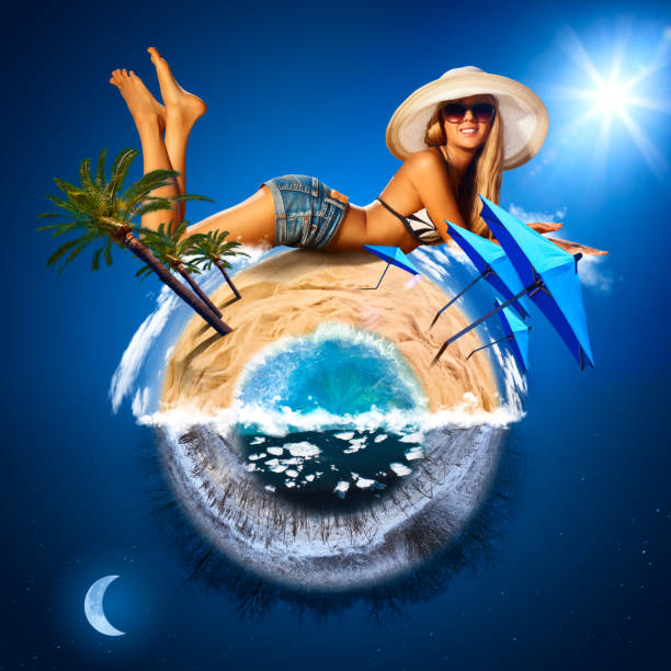 istock Young woman on sunny beach 684552104