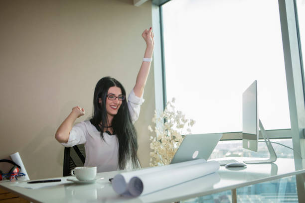 istock Successful business woman in her office 684581782