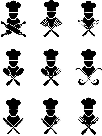 Set of black cooking icons