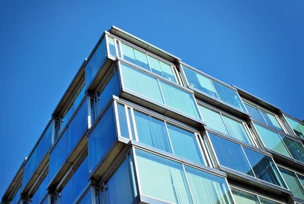 istock Modern office building with facade of glass. 684587238