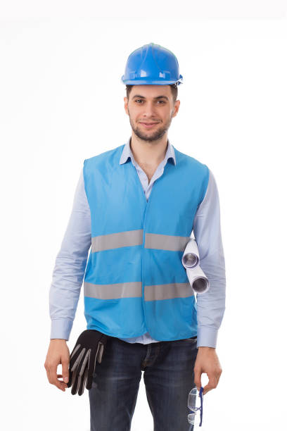 istock Happy young foreman on building site with hard hat 684595030
