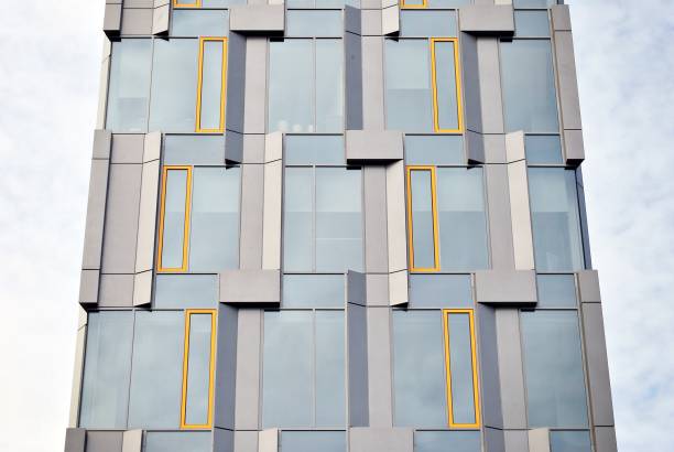 istock Modern office building with facade of glass. 684597518