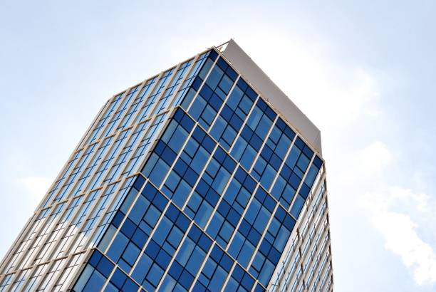 istock Modern office building with facade of glass. 684600600