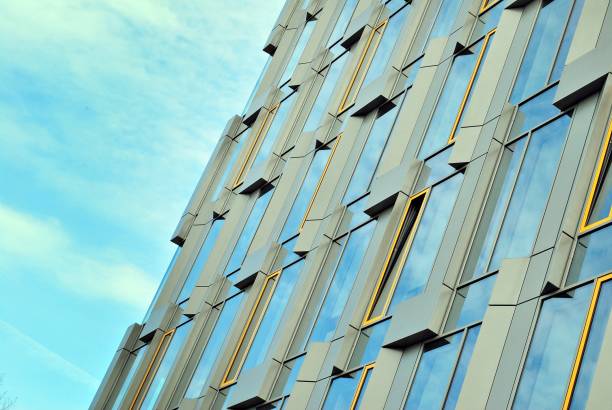 istock Modern office building with facade of glass. 684618790