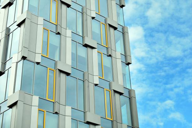 istock Modern office building with facade of glass. 684619514