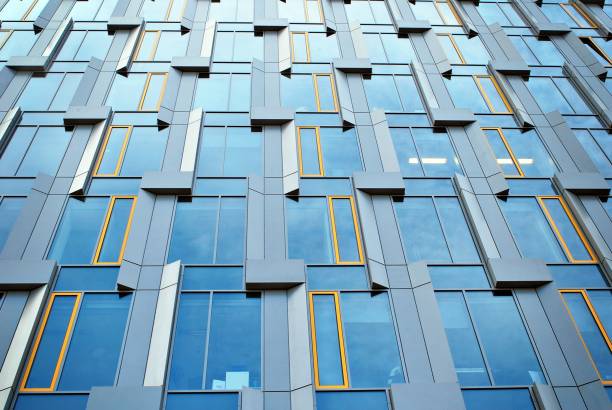 istock Modern office building with facade of glass. 684619870