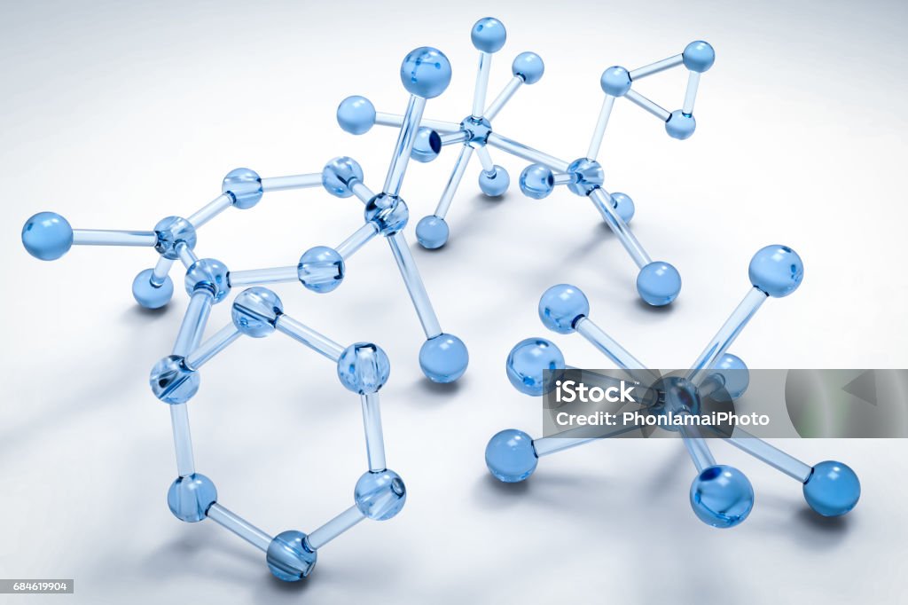 Basic Blue Structure Blue Molecule Structure Stock Photo - Download Image Now - Abstract ...