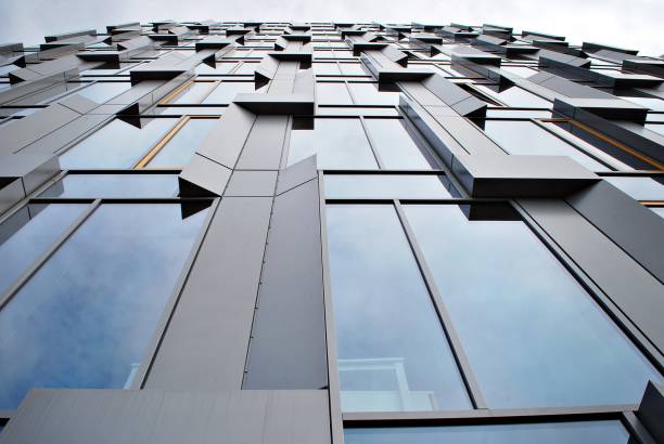 istock Modern office building with facade of glass. 684620012