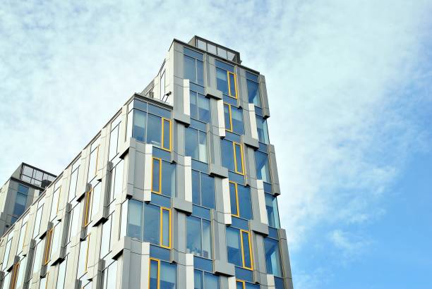 istock Modern office building with facade of glass. 684623308