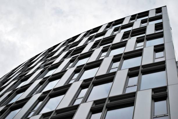 istock Modern office building with facade of glass. 684625730