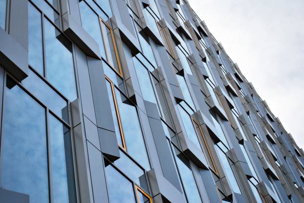 istock Modern office building with facade of glass. 684625764