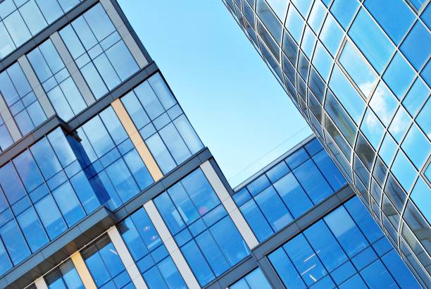 istock Modern office building with facade of glass. 684637252