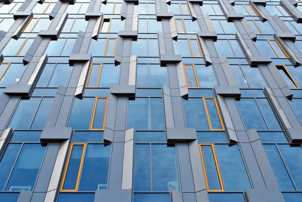 istock Modern office building with facade of glass. 684639788