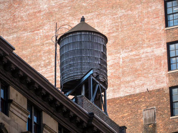istock Water Tank on New York Rooftop 684639908
