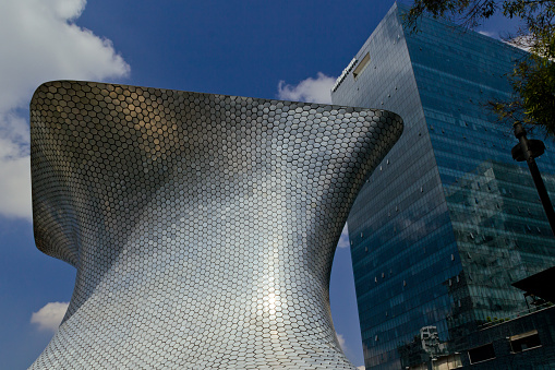 MEXICO CITY,MEXICO-SEPTEMBER 20,2016: View of the soumaya museum, an iconic building , landmark of mexico city, Mexico.