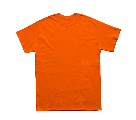 En blanco la camiseta color naranja photo