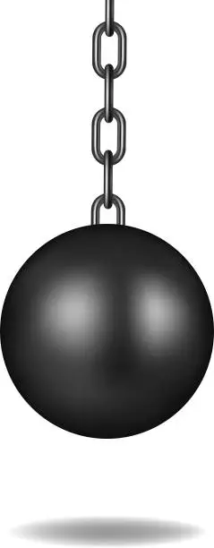 Vector illustration of Wrecking ball in black design