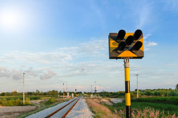 istock railway track for local train and light signal 684669090