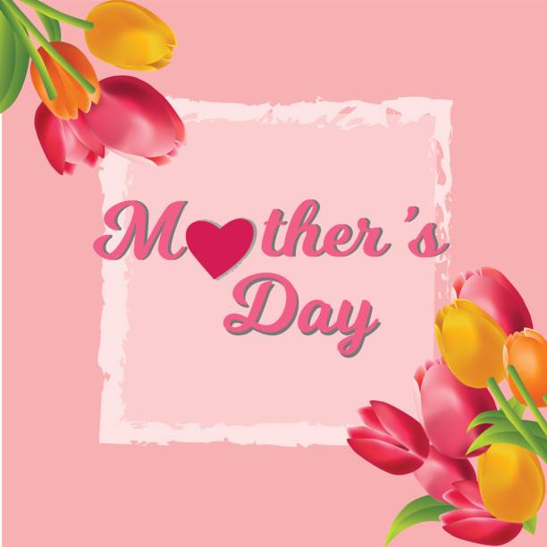 kocham cię, mamo. kolorowe tulipany kwiat tła. - mothers day tulip yellow greeting card stock illustrations
