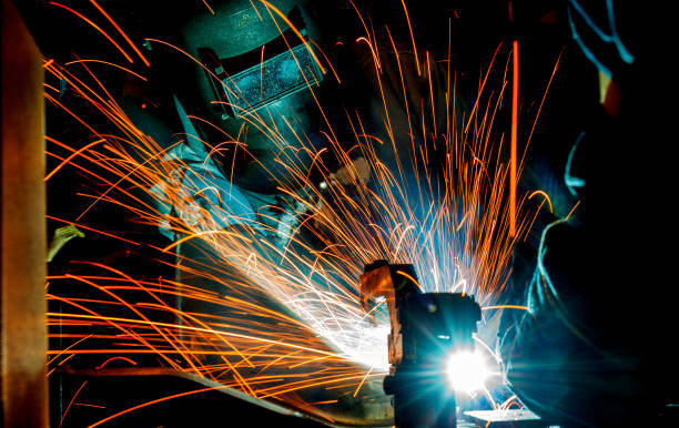 istock worker with protective mask welder metal 684693284