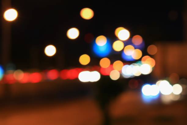 istock Abstract blurred bokeh in city colorfu beautiful in night 684704336