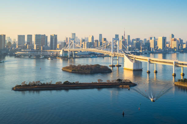 istock Tokyo skyline with Tokyo harbor in Japan 684718028