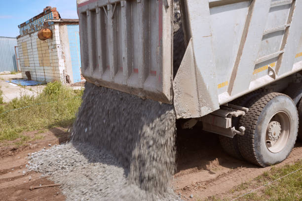 istock Unloading ballast on the road on a sunny day. 684718204