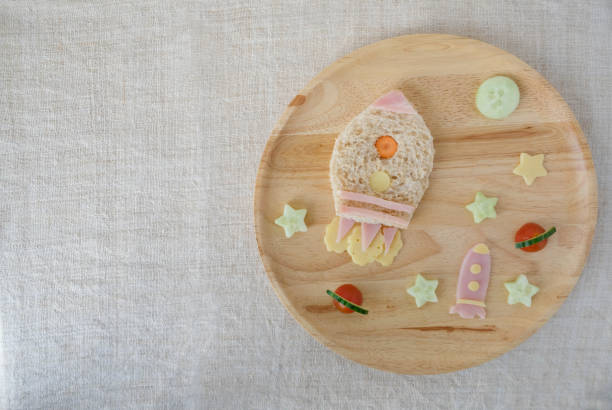 istock Rocket lunch plate, fun food art for kids 684721084