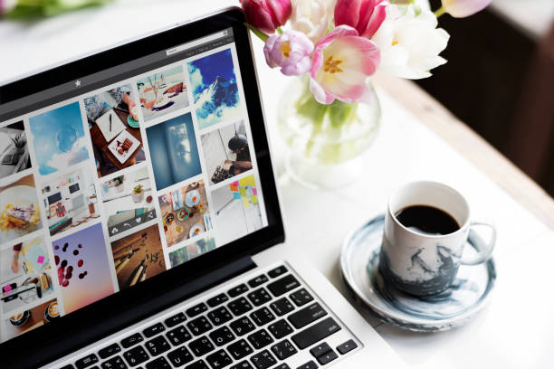 istock Laptop Notebook Showing Photo Gallery Screen 684723540