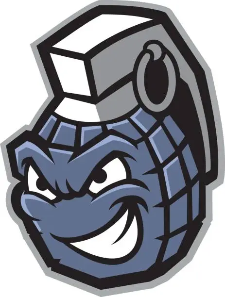 Vector illustration of grenade mascot