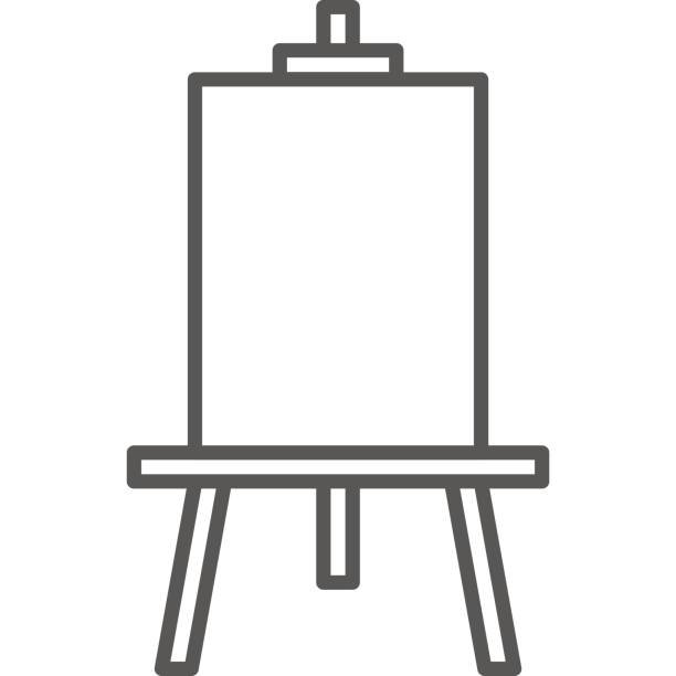 Simple Artistic And Hobby Vector Line Art icon Drawing Easel For Painting  Line Art Style Icon 48x48 Pixel Perfect Stock Illustration - Download Image  Now - iStock