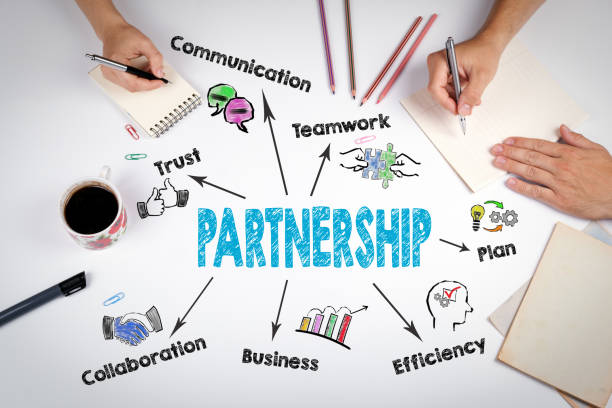 istock Partnership Concept. The meeting at the white office table 684738222