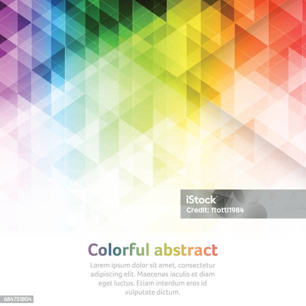 Fond Coloré Abstrait De Vecteur Avec Le Motif Géométrique Triangulaire Vecteurs libres de droits et plus d'images vectorielles de Fond multicolore