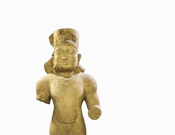 istock Angel Of The Sun Statue Isolated On White Background 684760974