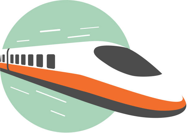 ilustrações de stock, clip art, desenhos animados e ícones de high speed train, modern flat design, vector illustration - high speed train