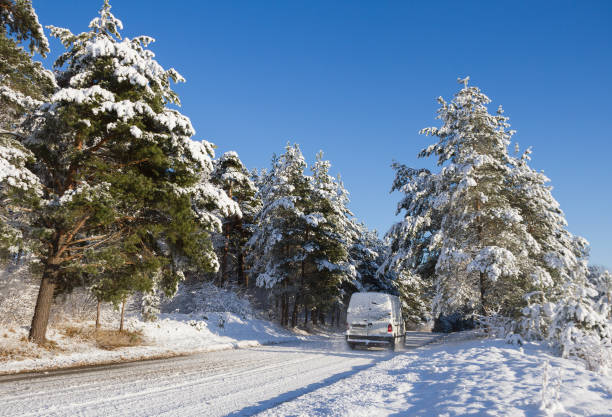 istock Countryside road in a winter. 684785612