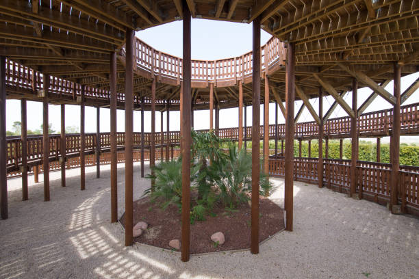 istock inside wooden tower in Valdebebas Park Madrid city 684800212