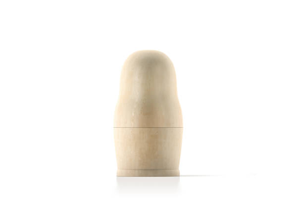 istock Blank wooden nesting doll mock up, russian matryoshka 684803942