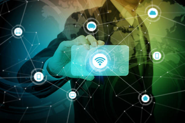 istock business person holding smart phone and wireless communication network, technical abstract 684807810