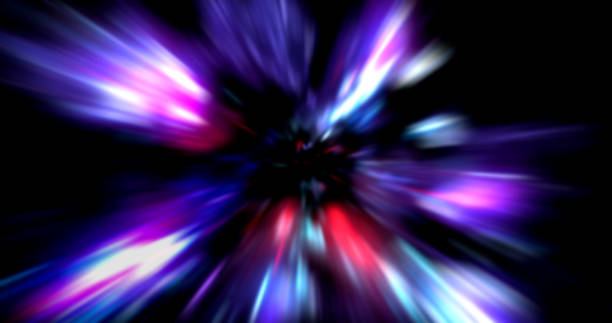 istock Colorful abstract radiant flash. Explosion hyper acceleration race for speed in futuristic outer space. 684817176