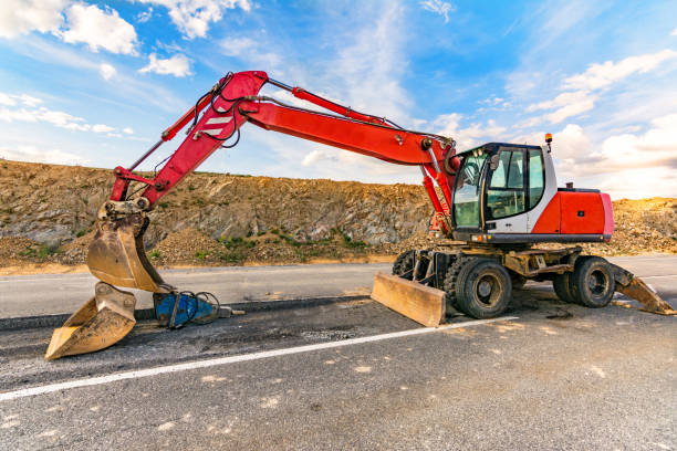 istock Outdoor quarry with heavy machinery 684820108
