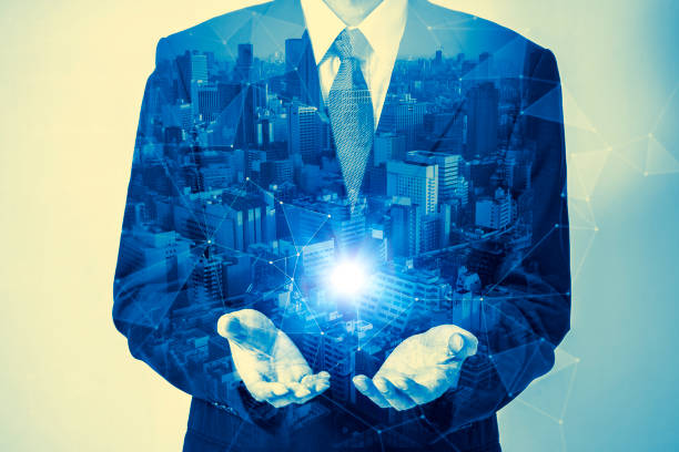 istock double exposure of business person and technological vision abstract, IoT(Internet of Things) 684820624