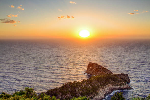 istock Sea coast at sunset, Bright sun on sky. Mallorca, Spain. 684823308