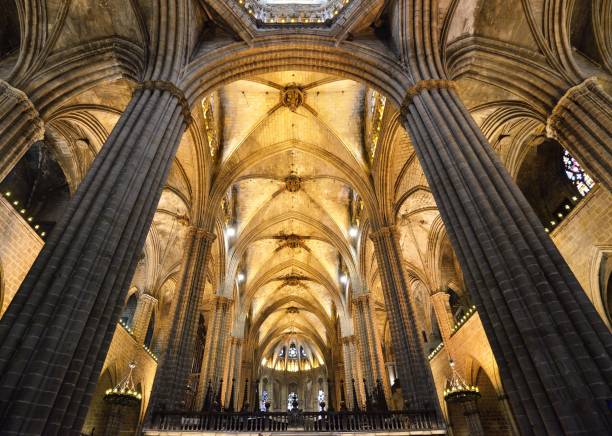istock Cathedral of Saint Eulalia in Barcelona, Spain 684823548