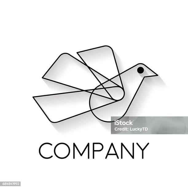 Bird Sign Vector Vector Sign Abstract Bird In Flight In Linear Style Stock Illustration ...