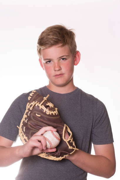 Boy with a Baseball Glove and Ball