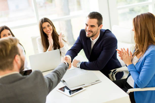 istock Business people shaking hands when finishing up a meeting 684883222