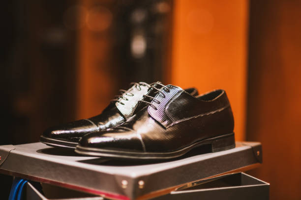 istock Man fancy shoes in a store 684901150
