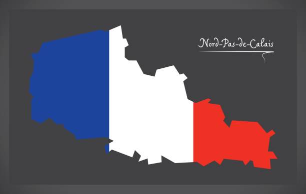 istock Nord-Pas-de-Calais map with French national flag illustration 684922470